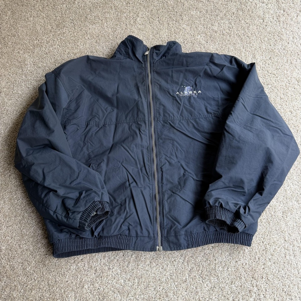 Gear For Sports Jacket Mens XL Blue Fleece Lined Full Zip Windbreaker Alaska